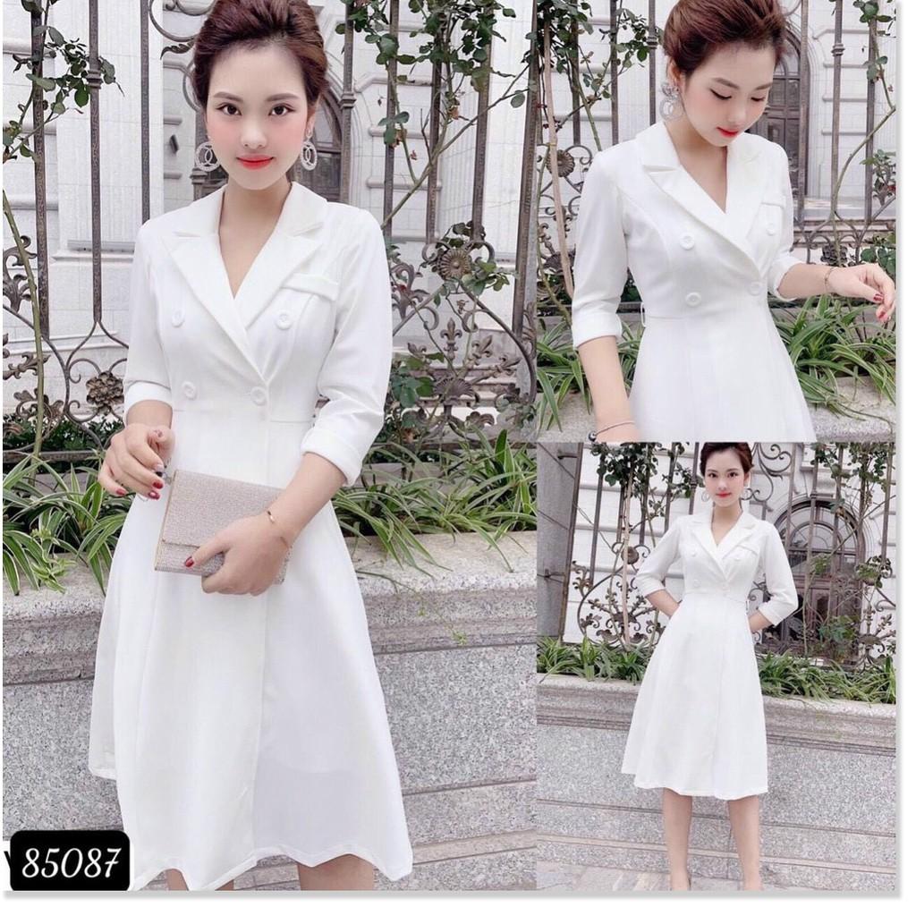 ĐẦM TRẮNG VINTAGE SANG CHẢNH,THIẾT KẾ HỌA TIẾT TRƠN NHƯNG KHÔNG KÉM PHẦN SANG TRỌNG LANA FASHION