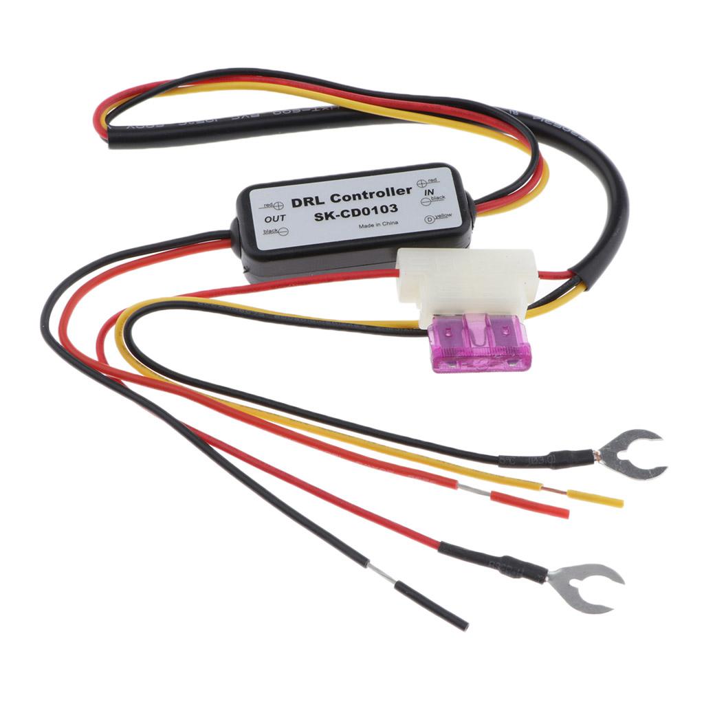 2x Car LED Daytime Running Light Relay Harness On/Off Auto DRL Controller