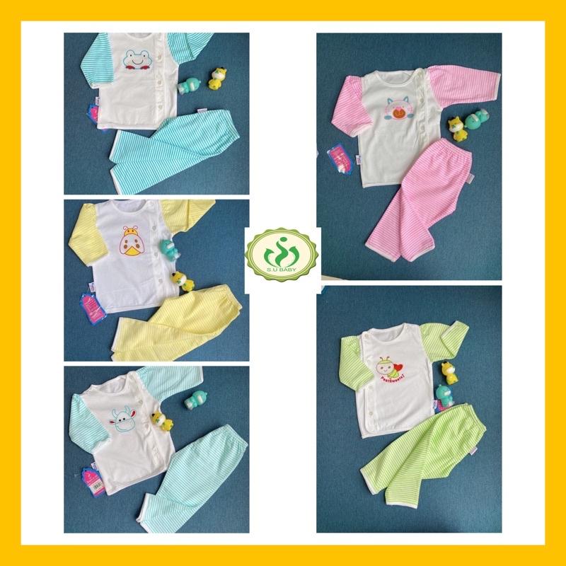 Bộ dài tay cotton cài vai cho bé sơ sinh, bộ sơ sinh cho bé gái