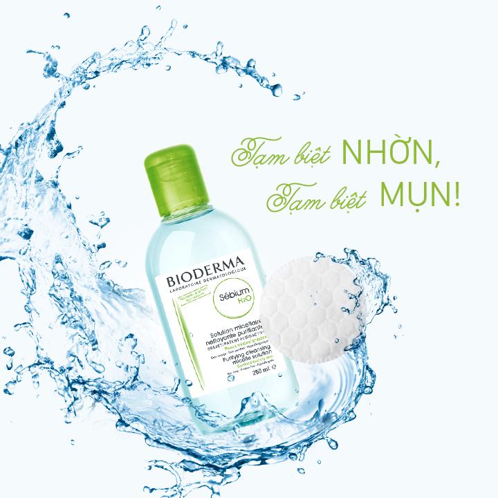 Nước Tẩy Trang Dành Cho Da Dầu Mụn BIODERMA Sébium H2O 500ml + Tặng 1 Móc Khóa Nhựa 2 Mặt