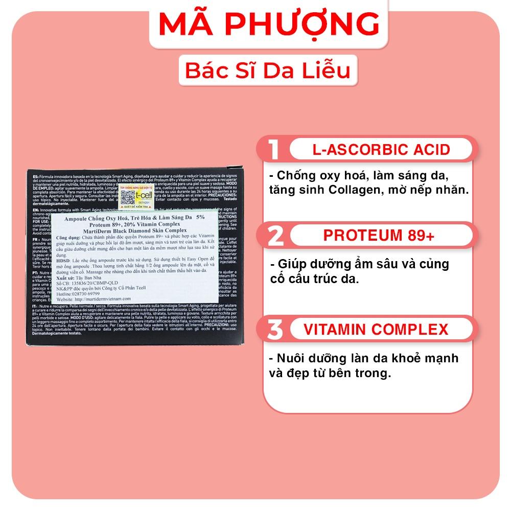 MARTIDERM BLACK DIAMOND AMPOULE tinh chất sáng da trẻ hóa da