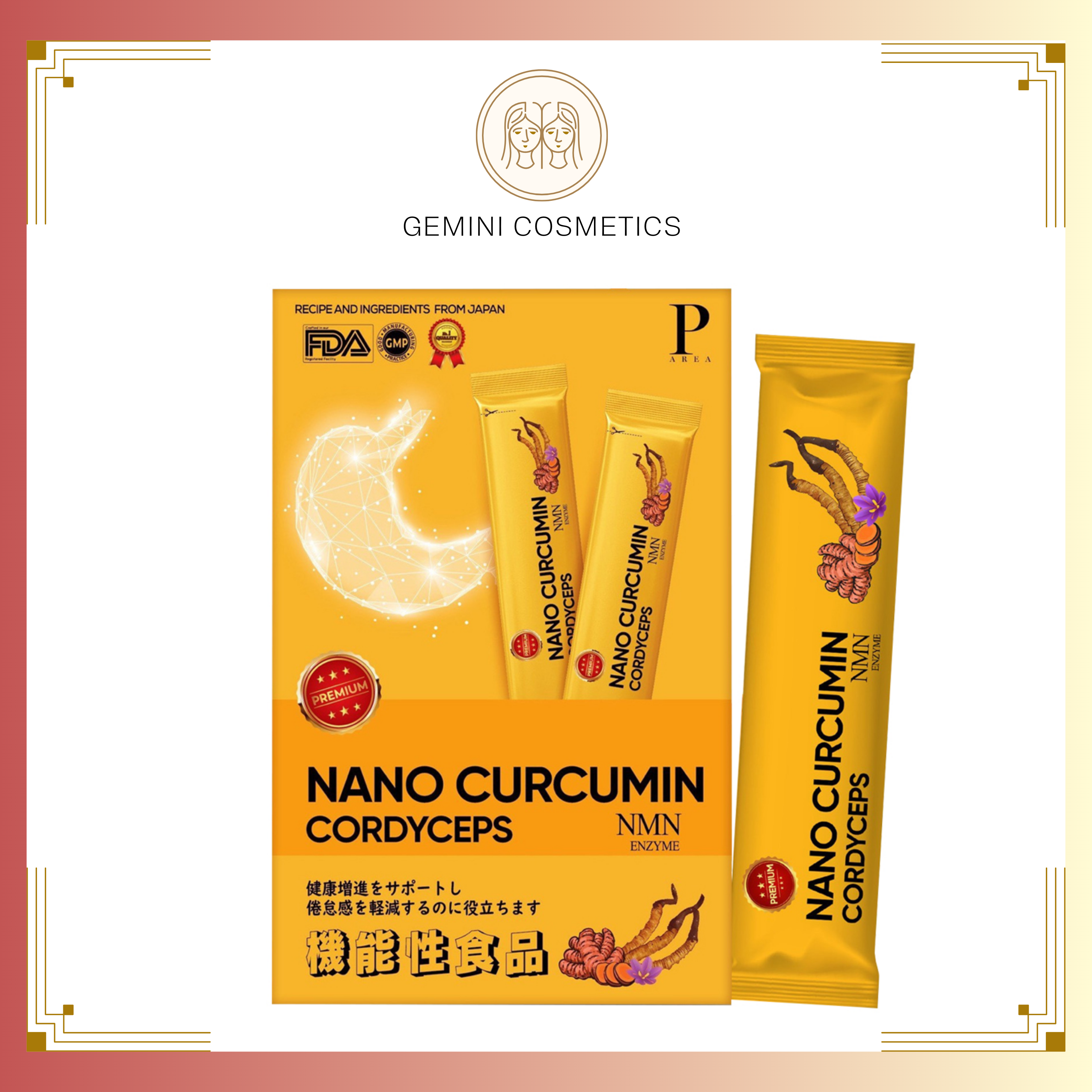 Thạch Nghệ NMN Đông Trùng Hạ Thảo Parea Nano Curcumin Cordyceps tăng cường sức khỏe, làm đẹp da hiệu quả