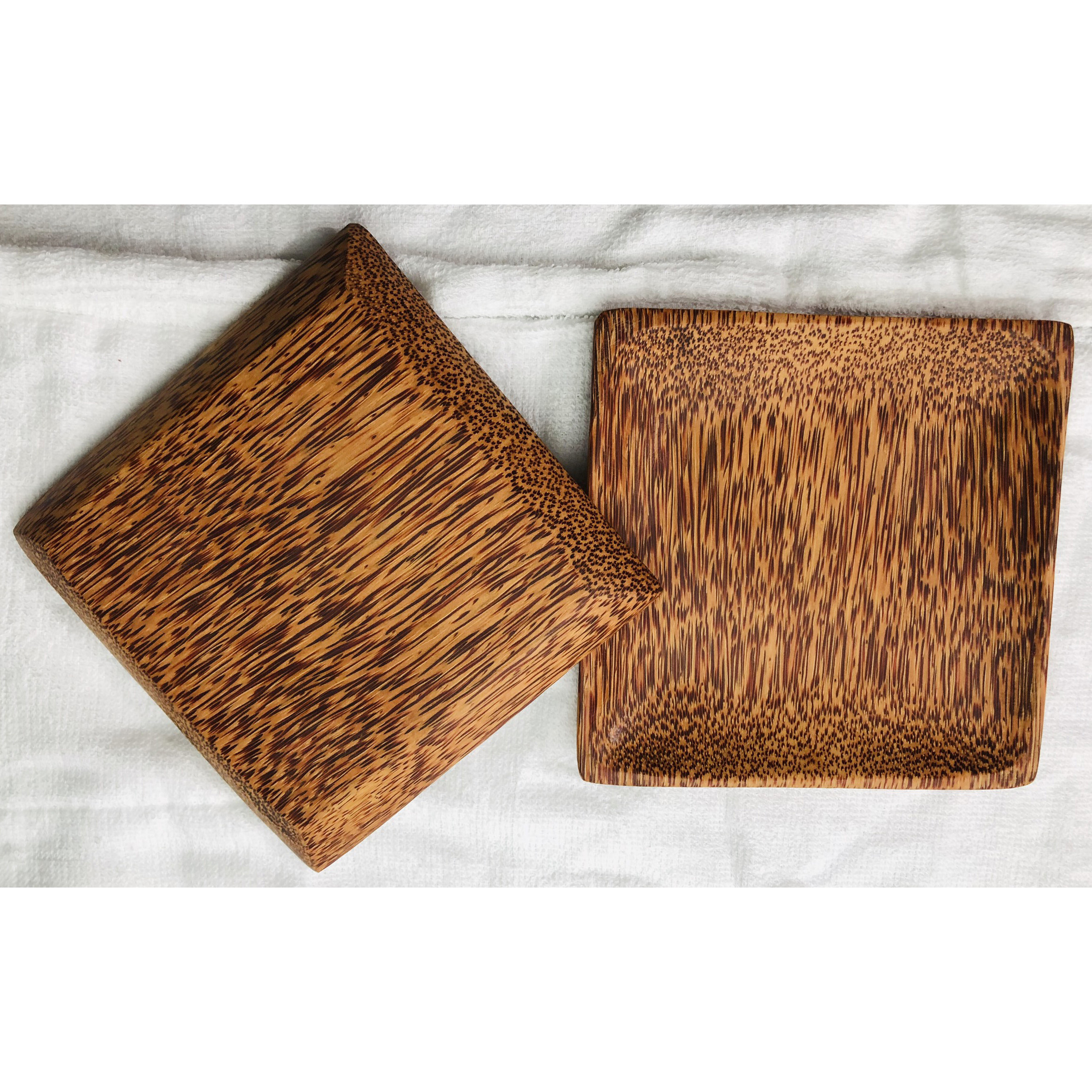 Combo 2 Dĩa Gỗ Dừa Hình Vuông