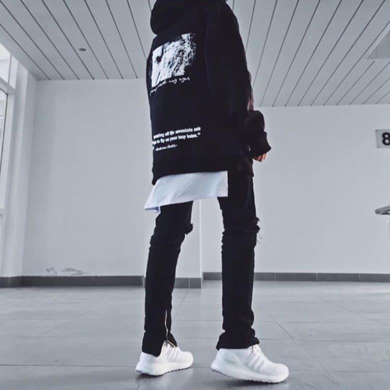 Quần Jeans Nam Đen Trơn/ Rách Gối
