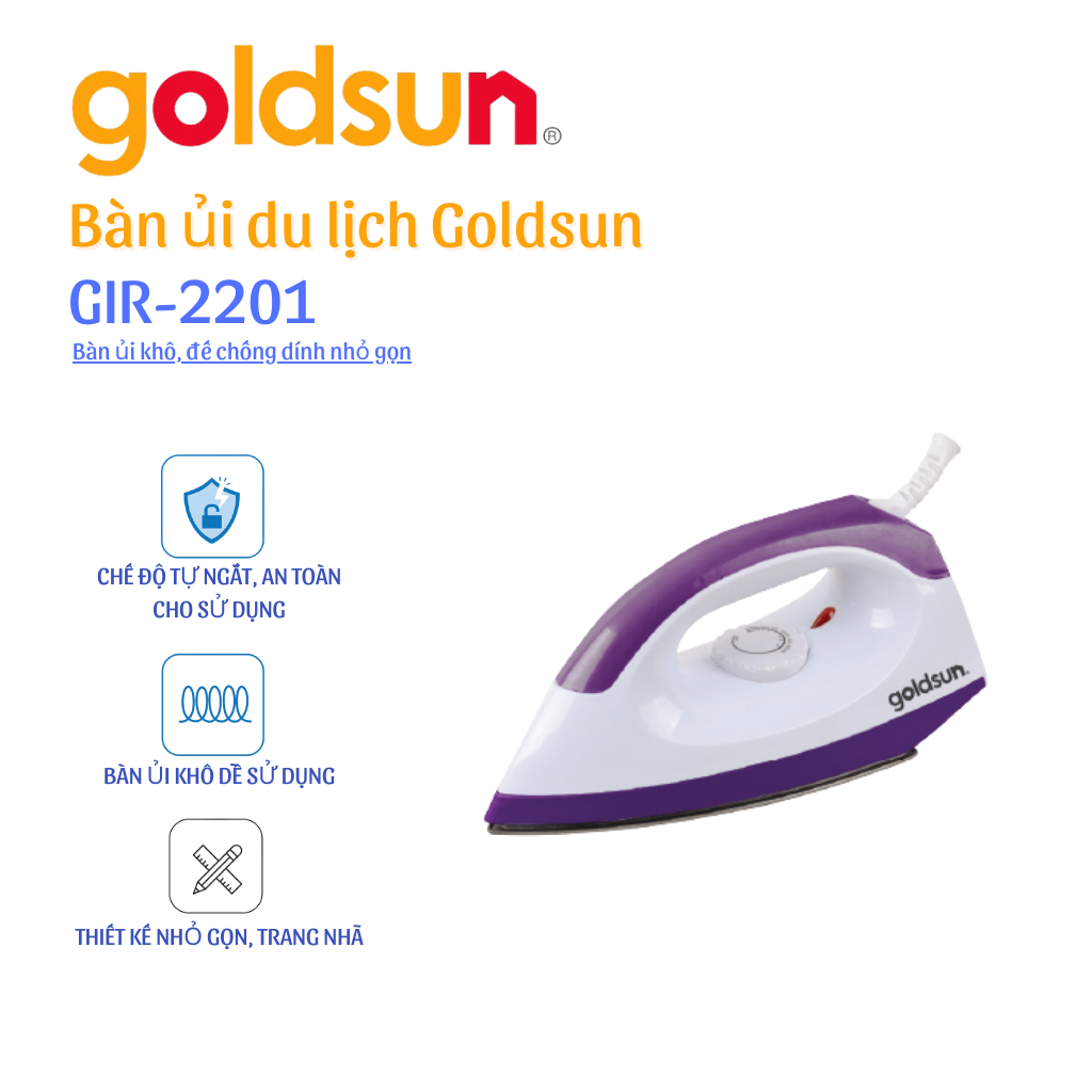 Bàn là khô Goldsun GIR2201 - Hàng chính hãng