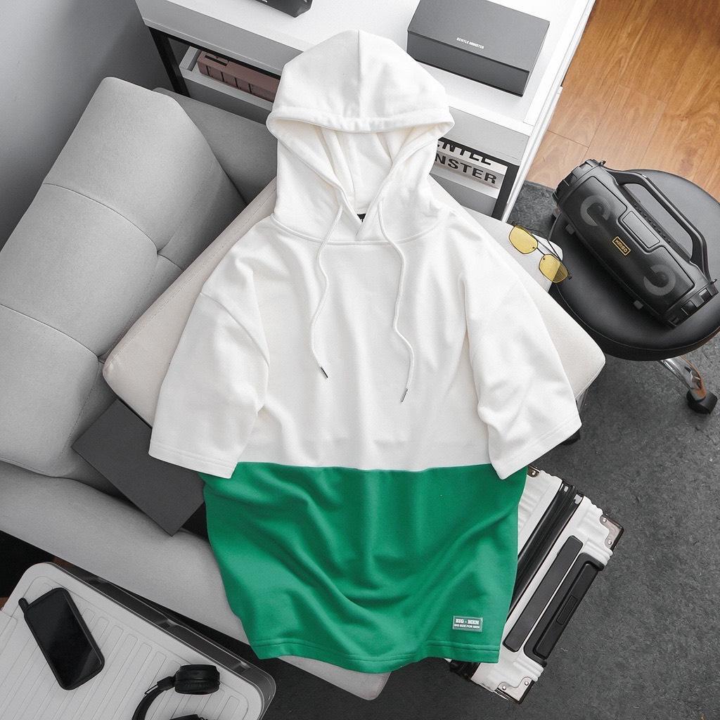 Áo hoodie big size tay ngắn phối màu siêu độc 85 đến 130kg màu mới