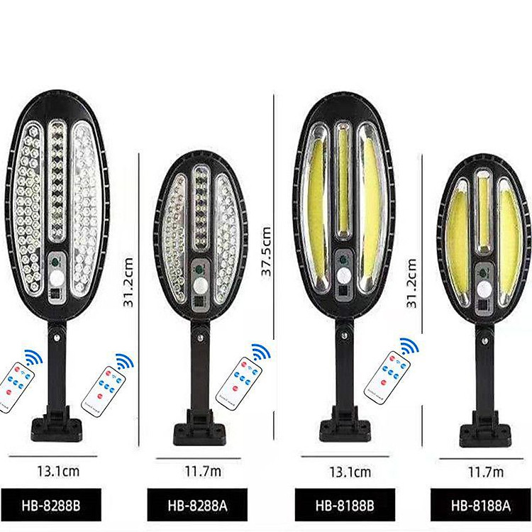Đèn Năng Lượng Mặt Trời 66 LED SMD Hình Bầu Dục Kèm Remote Và Giá Đỡ