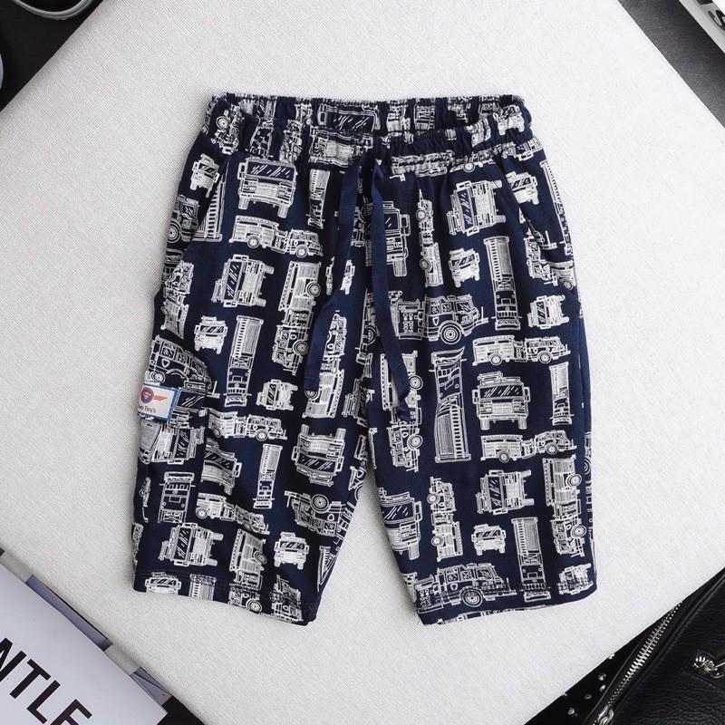 Quần short lửng cotton túi hộp bé trai 15-30 kg