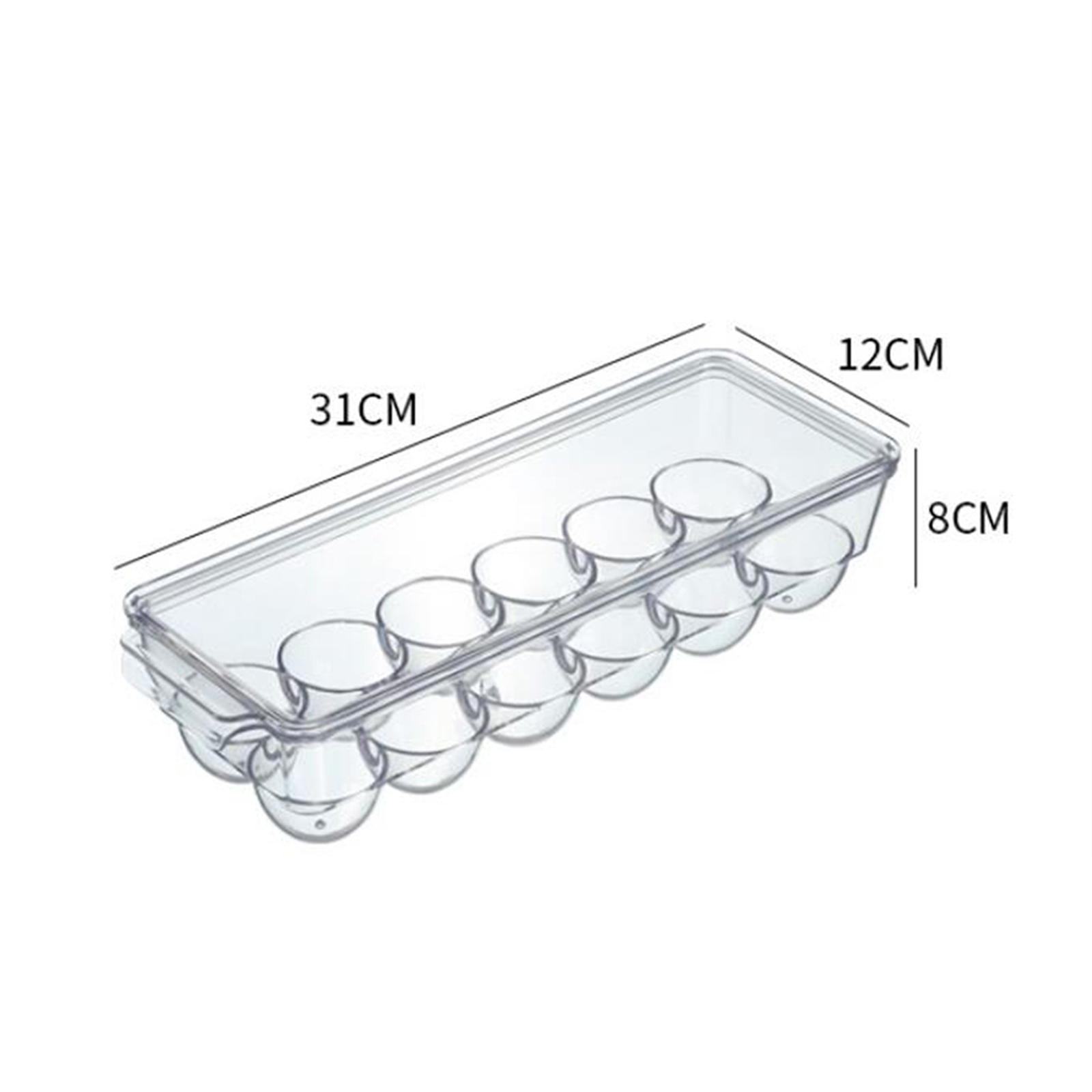 Egg Holder Tray, Egg Tray with Lid, Egg Holder Storage Tray Transparent Save Space Refrigerator Egg Organizer, Eggs Container, for Kitchen