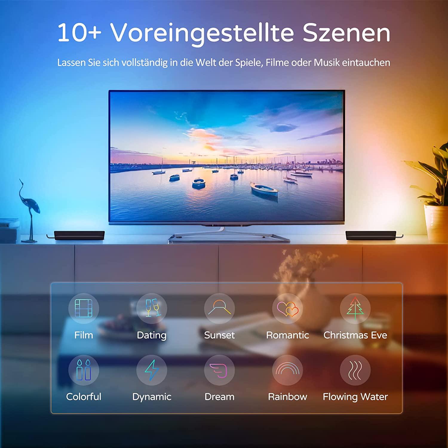 Thanh đèn LED thông minh, Đèn nền TV, Đèn trò chơi, Thay đổi màu RGB