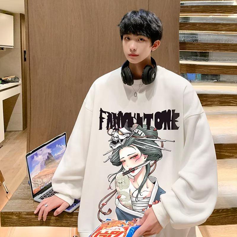 Áo Sweater Tay Dài Dáng Rộng In Họa Tiết Graffiti Nhảy Múa Thời Trang Mùa Thu Cho Nam Và Nữ size M-3XL