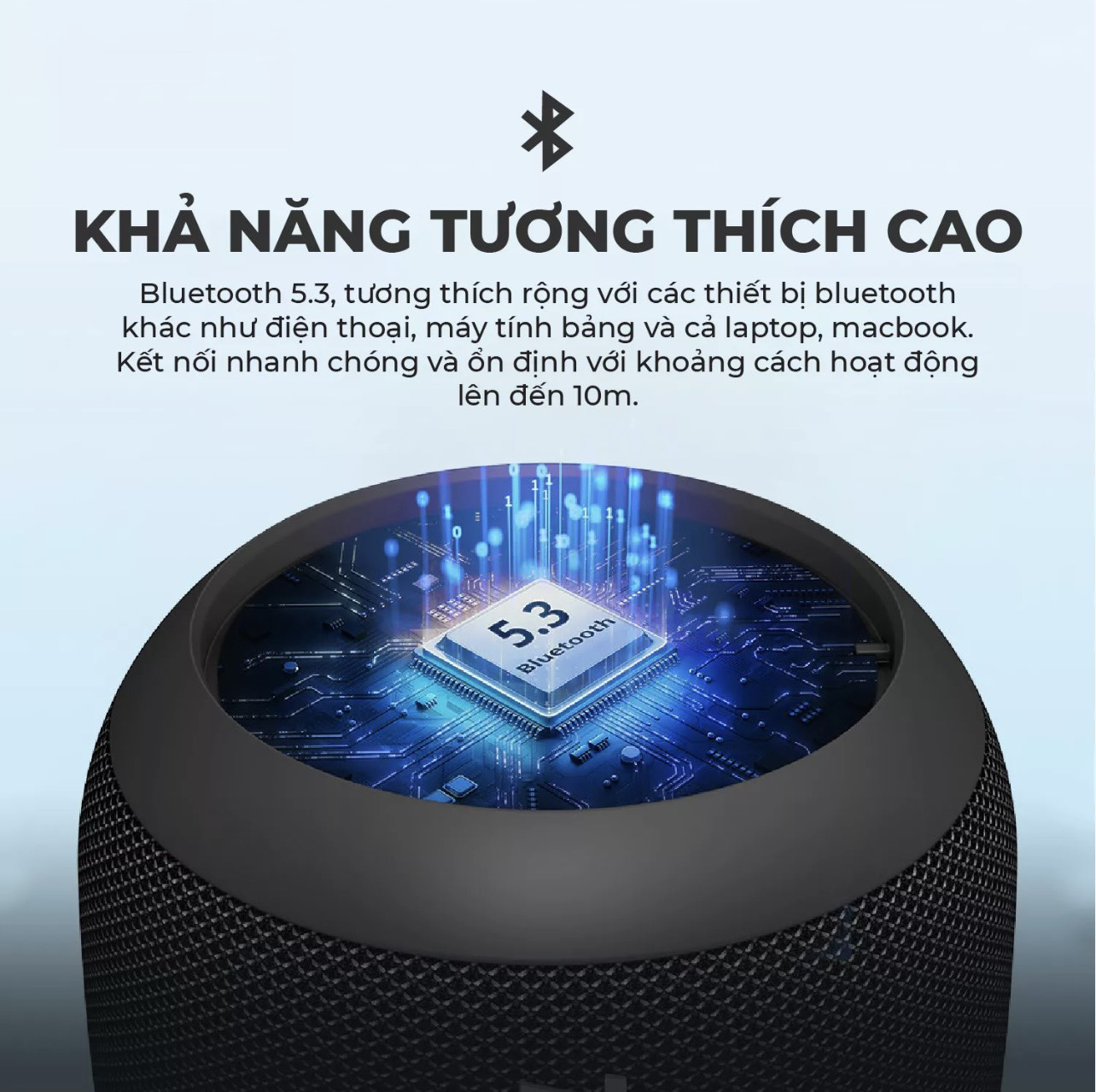 Loa Bluetooth Tronsmart T7 Mini Công suất 15W Âm thanh siêu trâm, Chống nước IPX7 - Hàng chính hãng