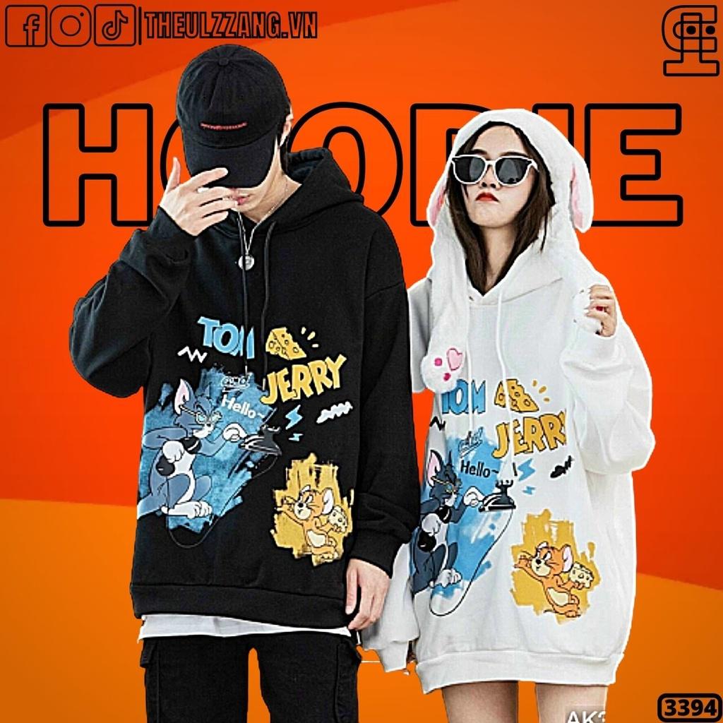 Áo Hoodie Nam Nữ Nỉ Bông Dày Dặn Form Rộng Hàng QC Sweater TOM & JERRY