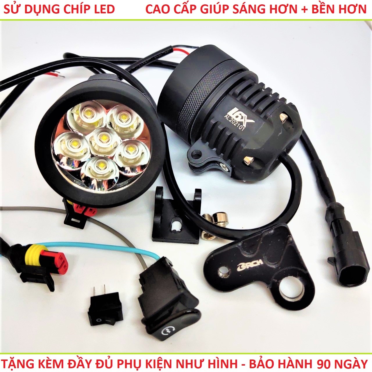 Đèn trợ sáng L6X BMI mẫu mới bản víp loại tốt hàng cao cấp tặng phụ kiện lắp các xe