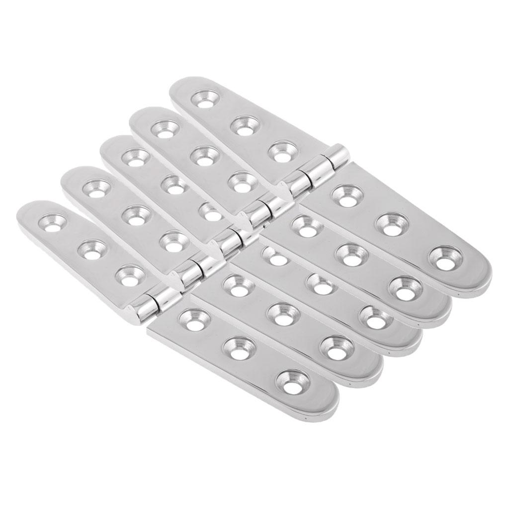5PCS Heavy Duty 316 Stainless Steel 6" Cast Long Strap Hinge For Boat Marine