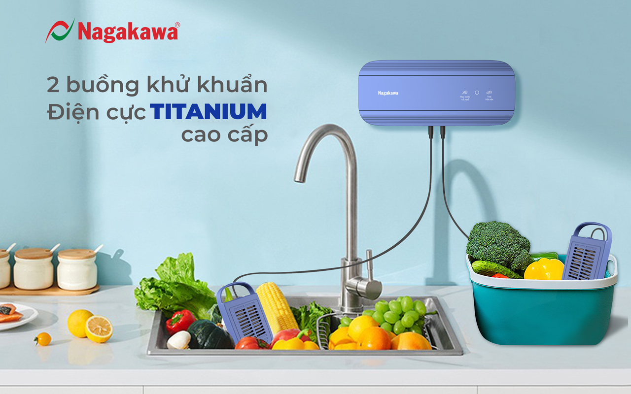 Máy khử khuẩn thực phẩm treo tường Nagakawa NAG3905 - Công nghệ Hydroxyl - Hàng Chính Hãng