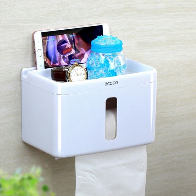 Hộp đựng giấy vệ sinh treo tường nhà tắm Cao cấp Ecoco kích thước 22 x 15 cm