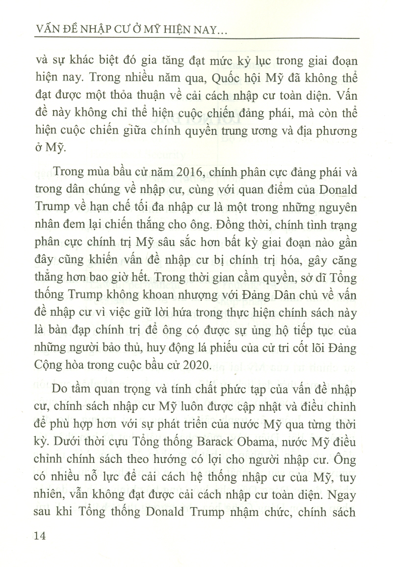 Vấn Đề Nhập Cư Ở Mỹ Hiện Nay - Thực Trạng Và Tác Động (Sách chuyên khảo)