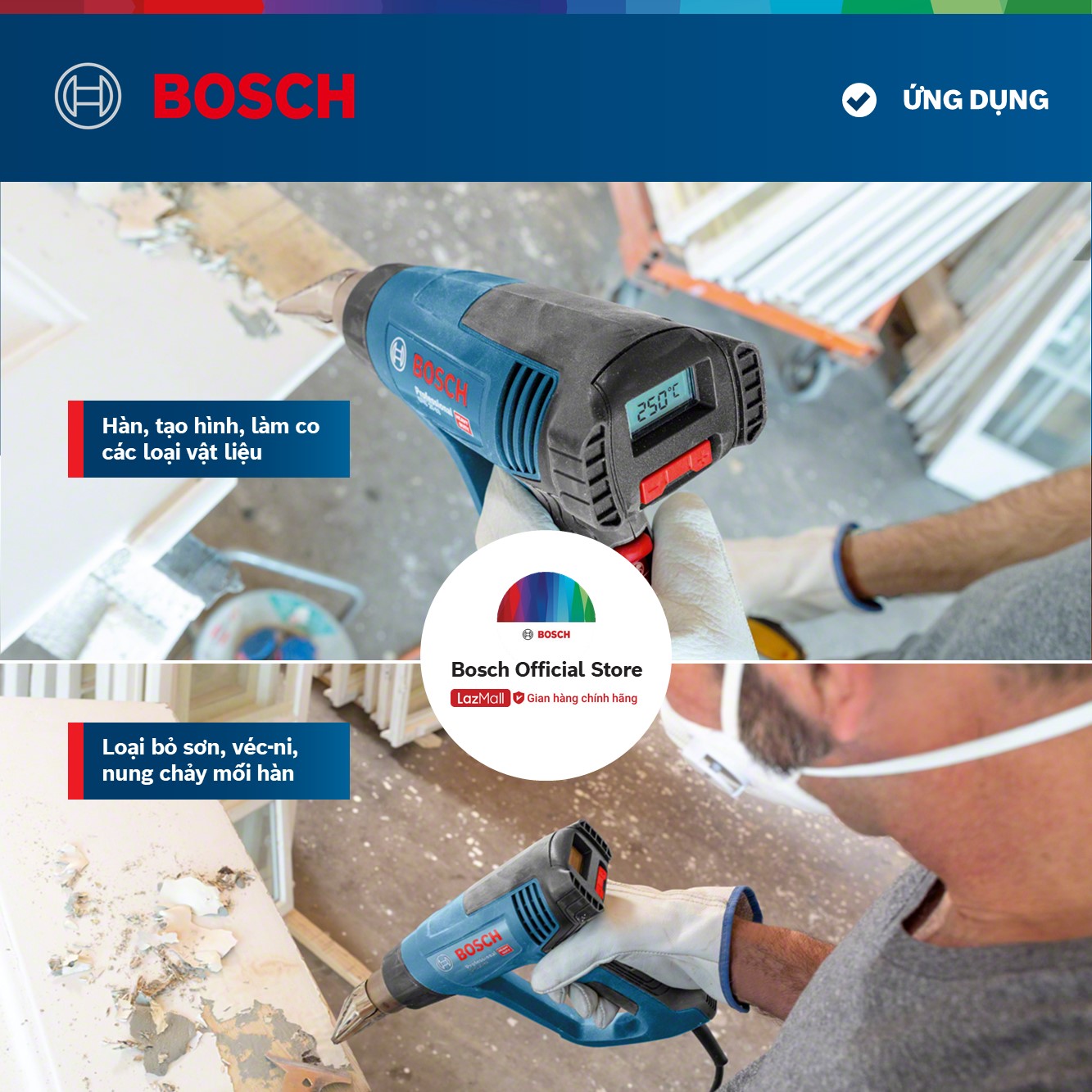 Máy thổi hơi nóng Bosch GHG 20-63