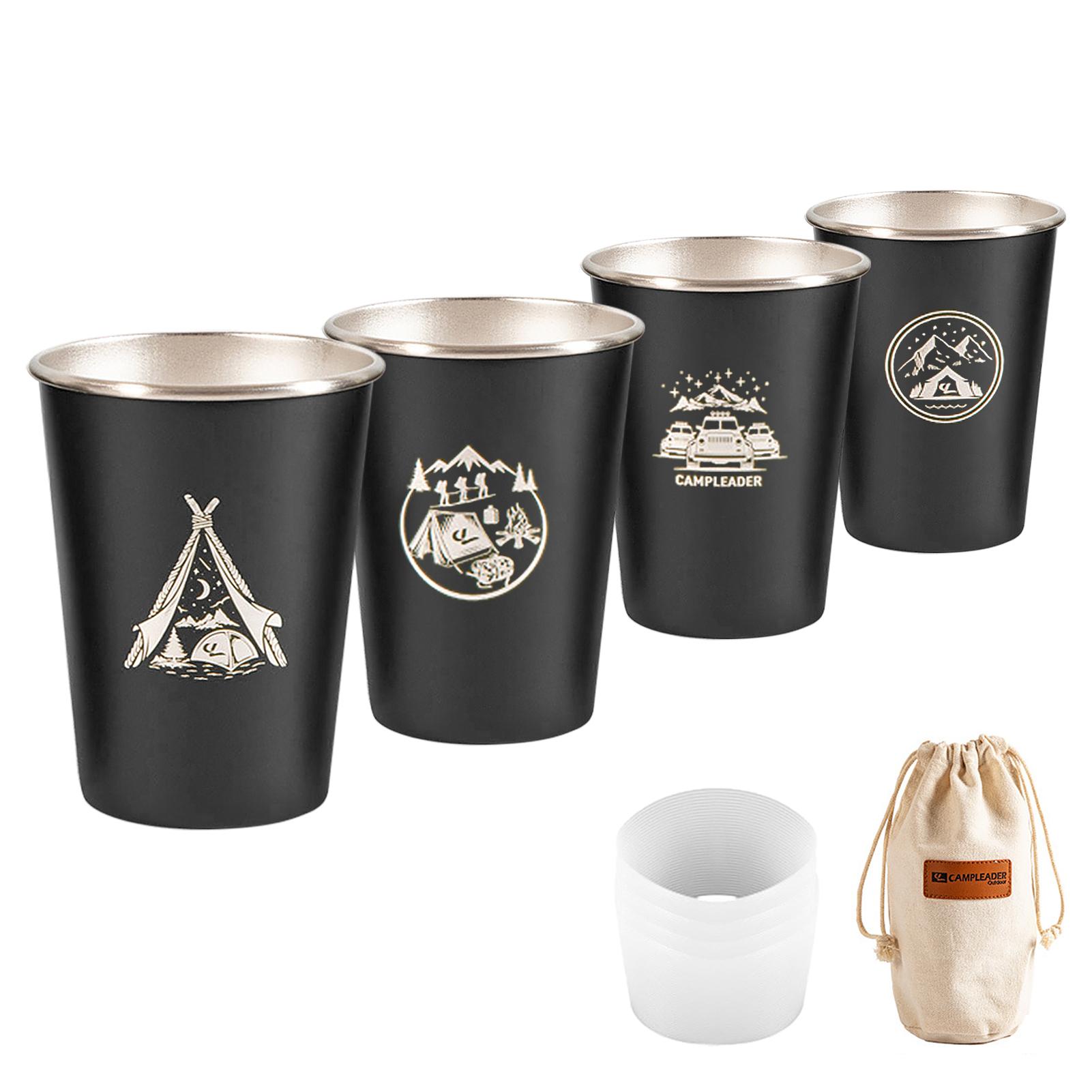 Set 4 Cốc Nước Thép Không Gỉ 350M Campleader