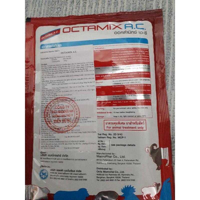 Octamix Ac Thái Lan 100g. hô hấp, tiêu hóa gia súc, gia cầm