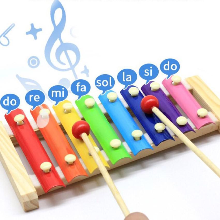 Đồ chơi Đàn Piano Xylophone gỗ 8 thanh quãng - Đồ chơi âm nhạc cho bé giúp trẻ phát triển năng khiếu âm nhạc