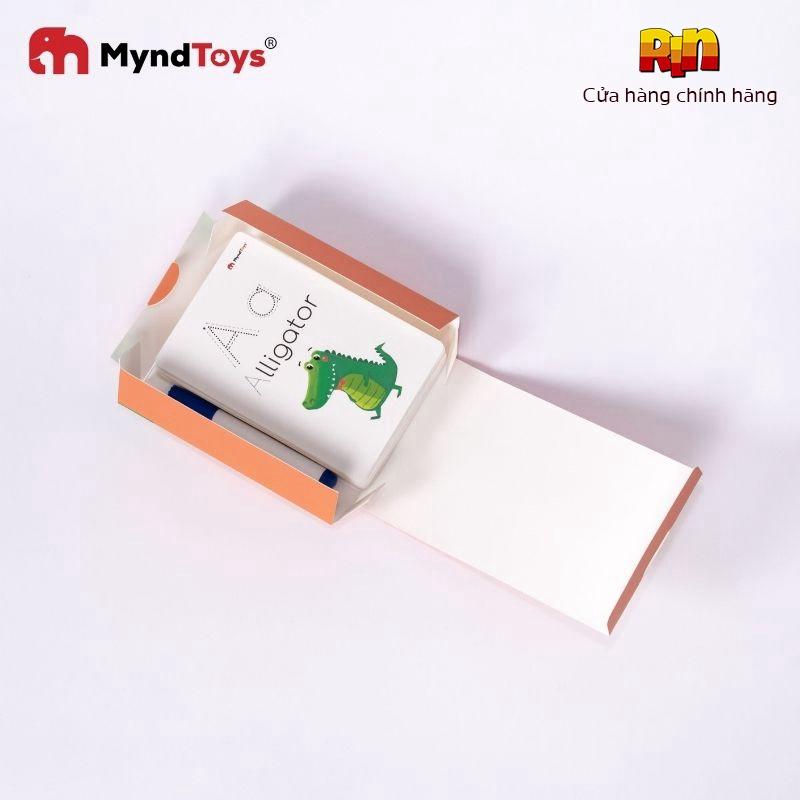 Bộ 26 thẻ luyện viết chữ Myndtoys dạy cho bé từ 4 tuổi nhận biết mặt chữ, từ vựng mới thuộc chủ đề thế giới động vật