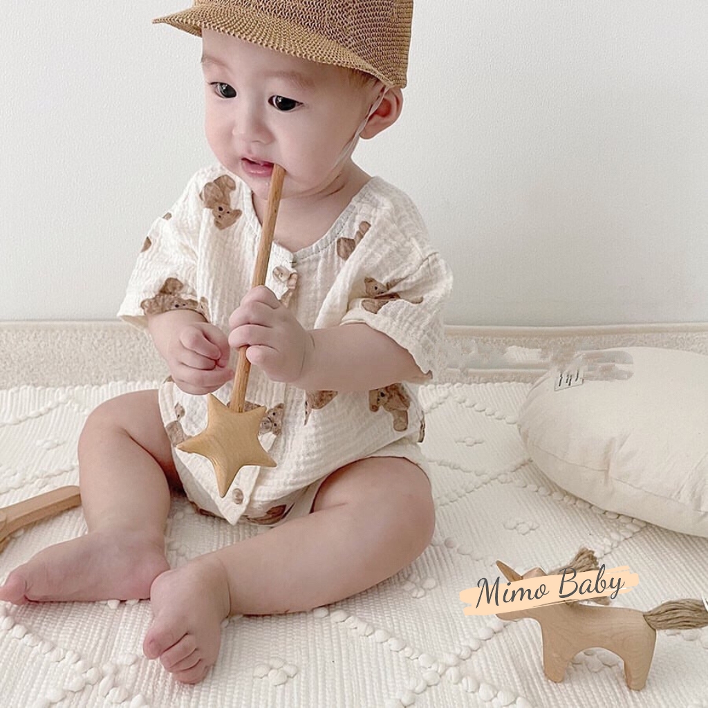 Bộ đồ cộc tay quần chíp hình gấu đáng yêu cho bé QA72 Mimo Baby