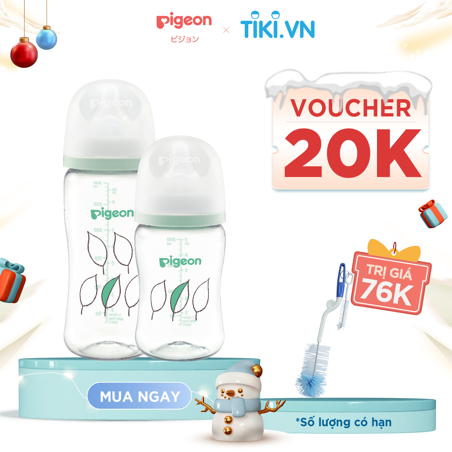 Bình Sữa Softouch T-Ester Plus Thế Hệ III - Chiếc lá 200 ml/300ml