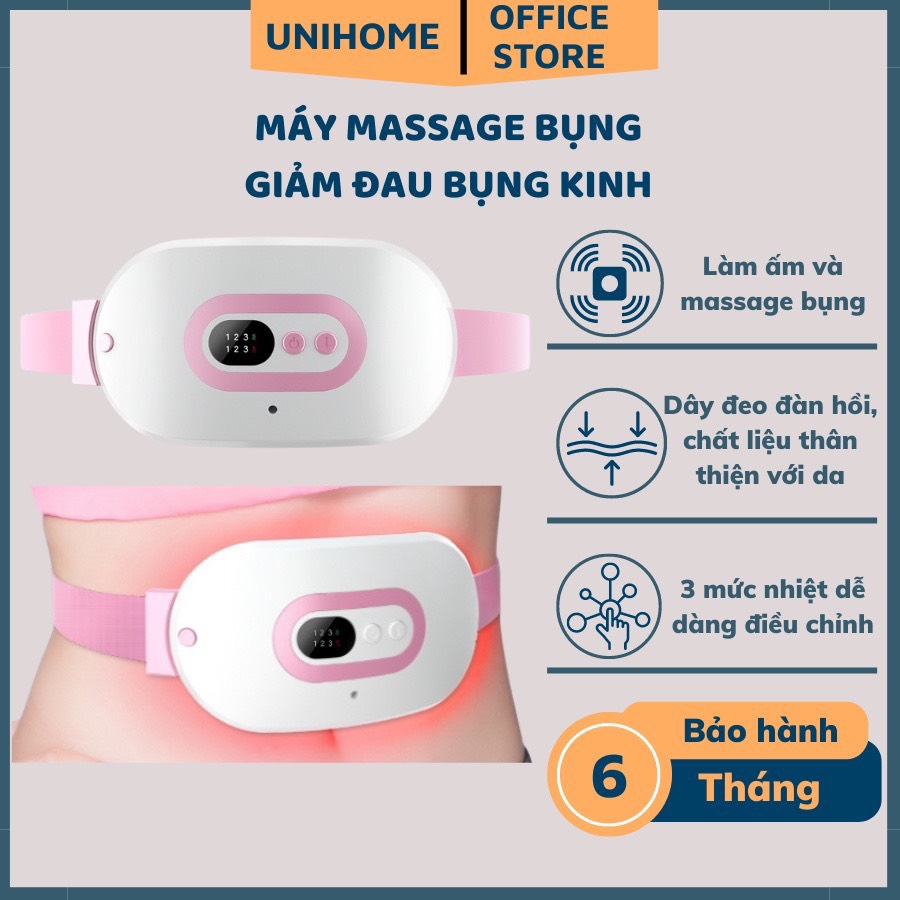 Máy Massage làm ấm bụng, Đai chườm nóng bụng kinh giúp giảm đau bụng kinh nguyệt, làm ấm tử cung cho phụ nữ đến kì