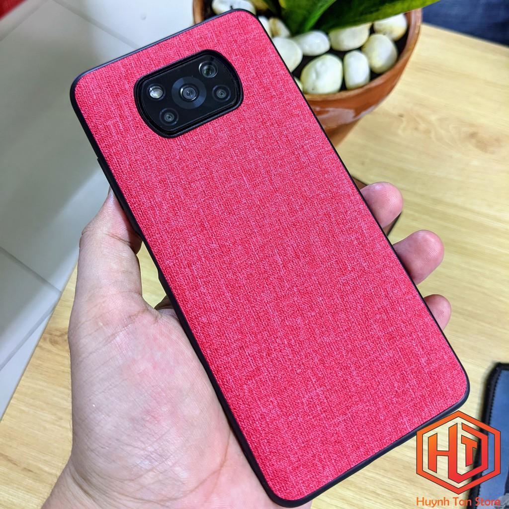 Ốp lưng redmi poco x3 x3 pro x3 nfc chống vân tay nhựa cứng viền đen giả vải JEAN 1 màu phụ kiện huỳnh tân store