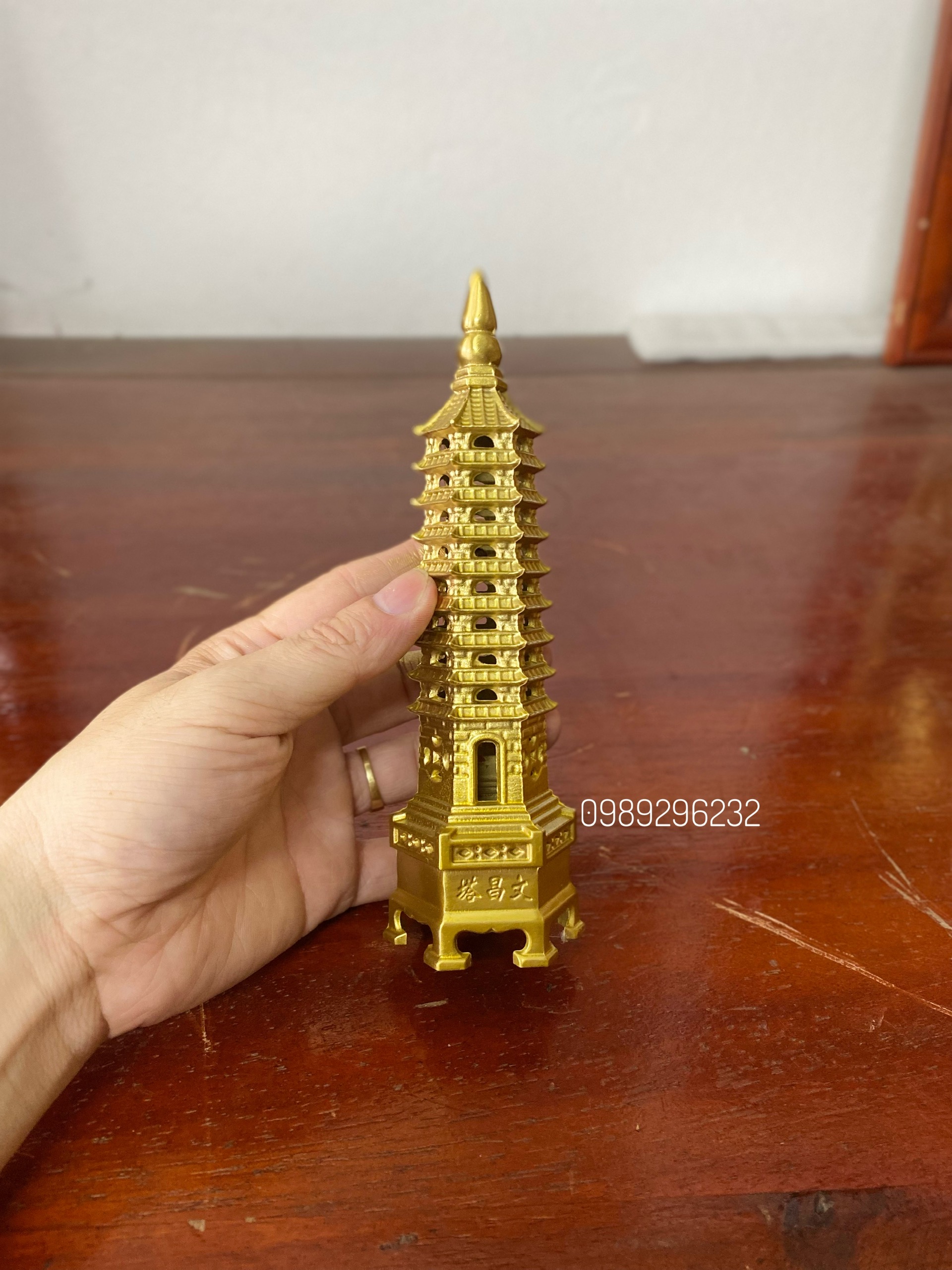 Tháp văn xương phong thuỷ 9 tầng cao 19cm