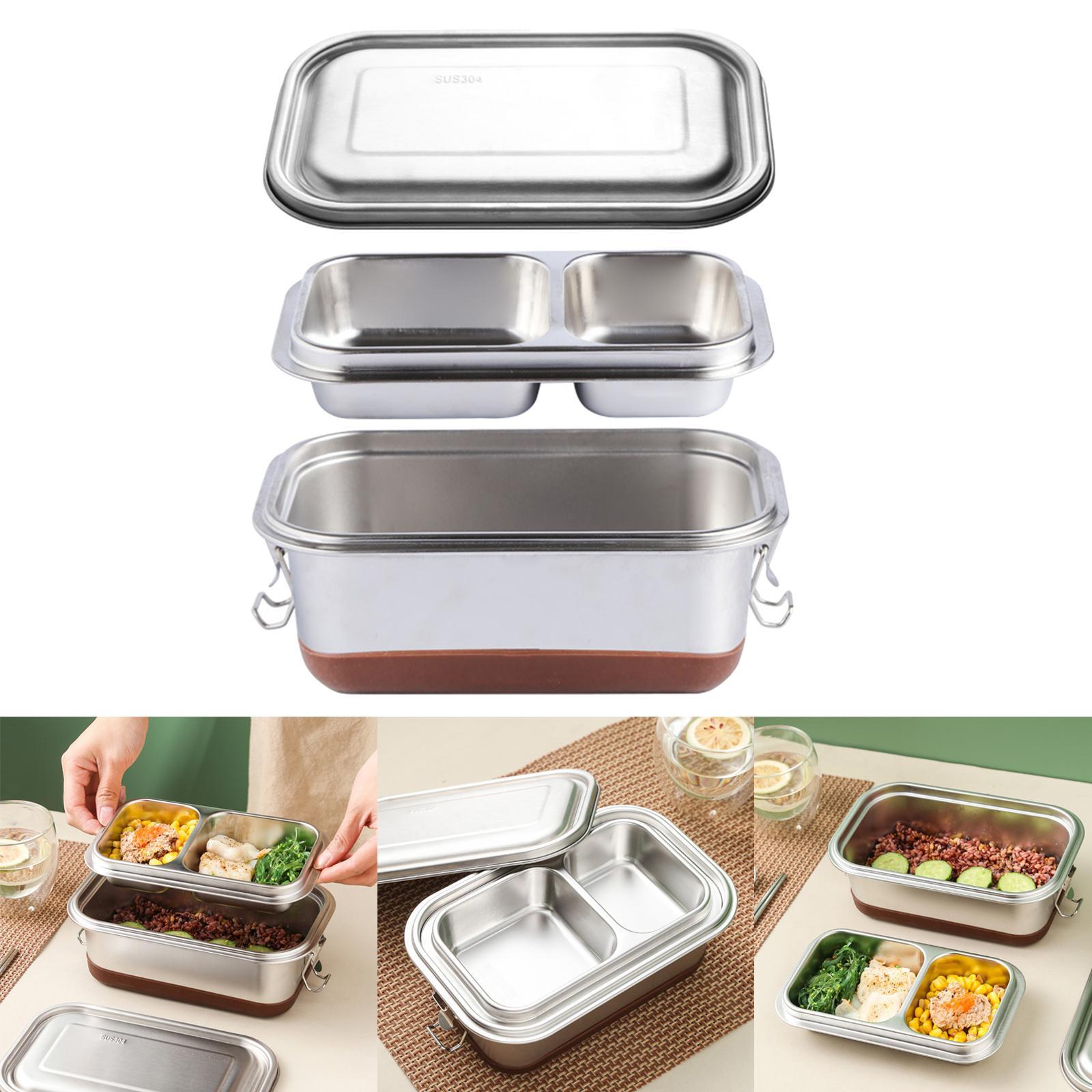 1200ml Stainless Steel Bento Lunch Box for Picnic, Camping