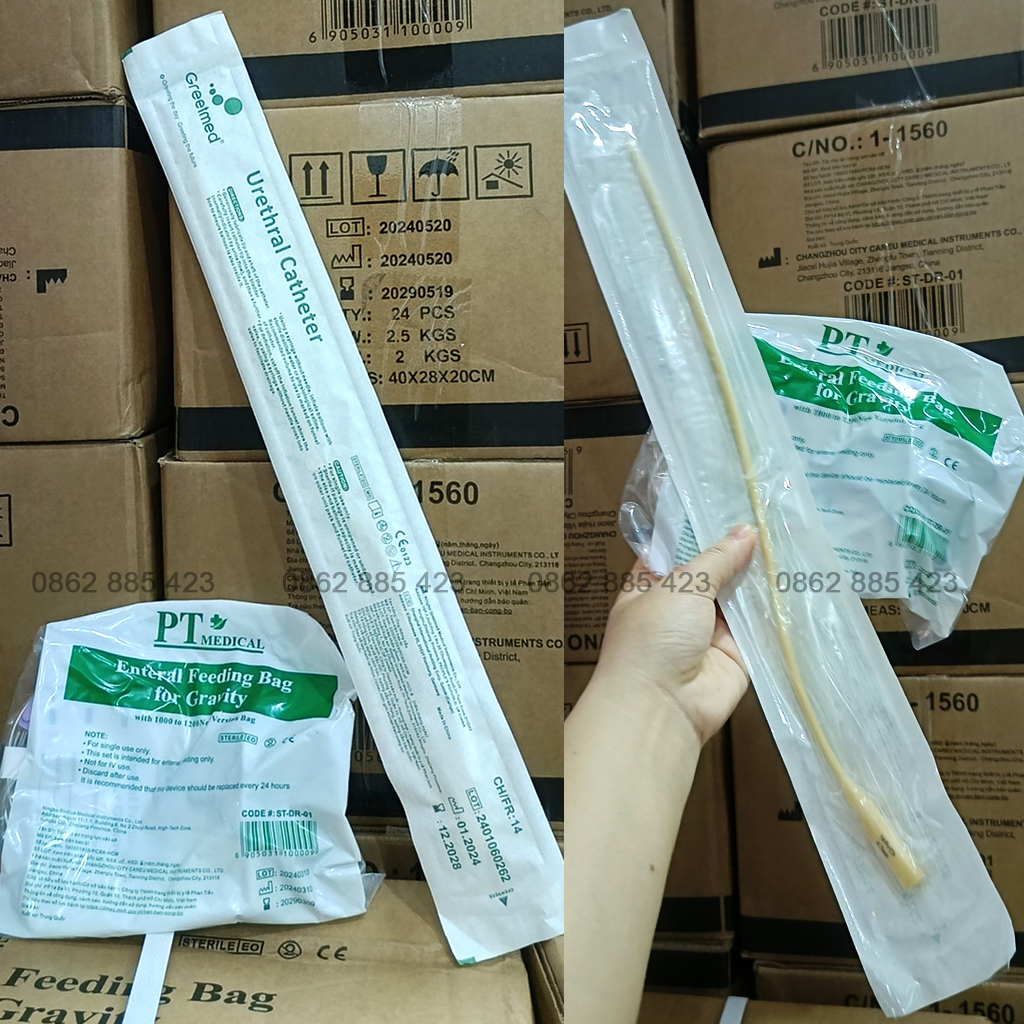 Bộ dụng cụ thải độc đại tràng enema gồm túi nhựa y tế 1200ml + dây silicone mềm