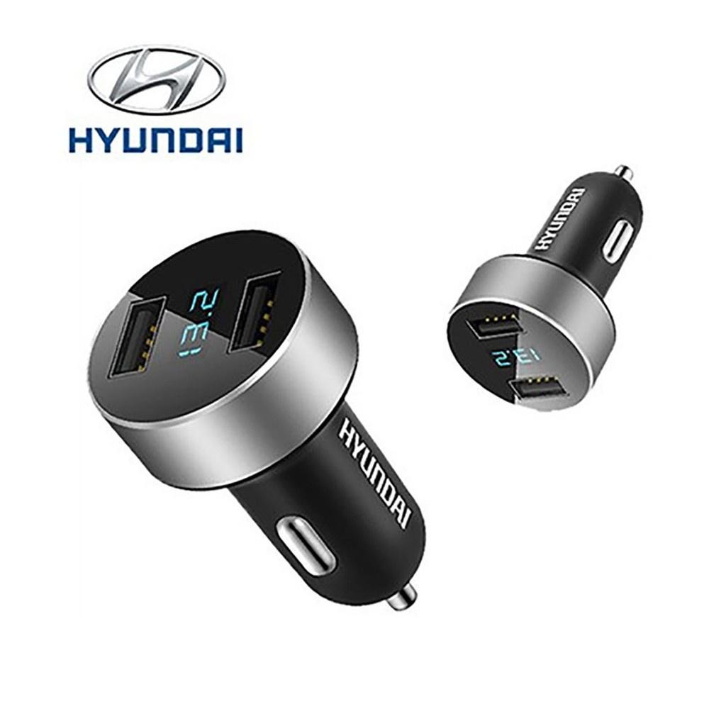 Tẩu sạc ô tô, tẩu sạc nhanh HUYNDAI tích hợp hai cổng USB điện áp 3.6A, 18W hiển thị điện áp HY-36C