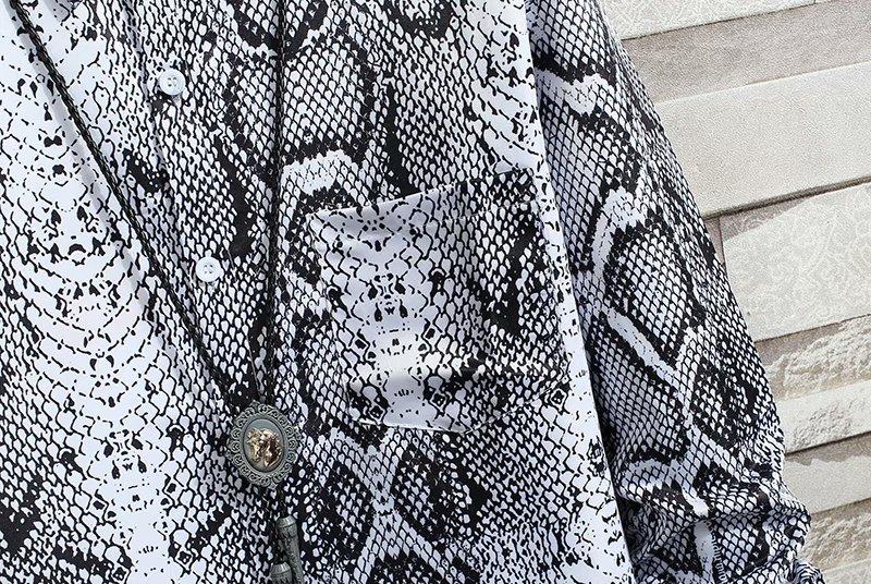 Áo Sơ Mi Dài Tay Dáng Rộng In Họa Tiết Cá Tính Dành Cho Nam / Size M-3Xl