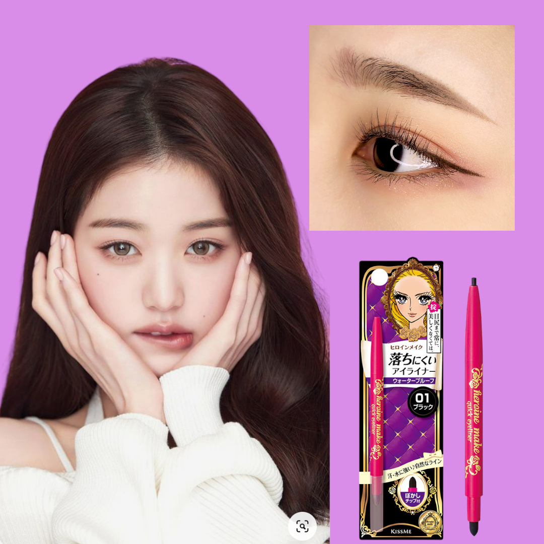 Bút Chì Sáp Kẻ Mí Mắt Kissme Heroine Make Quick Eyeliner Lâu Trôi (Nét Vẽ Tự Nhiên-Dạng Xoay) Màu Đen