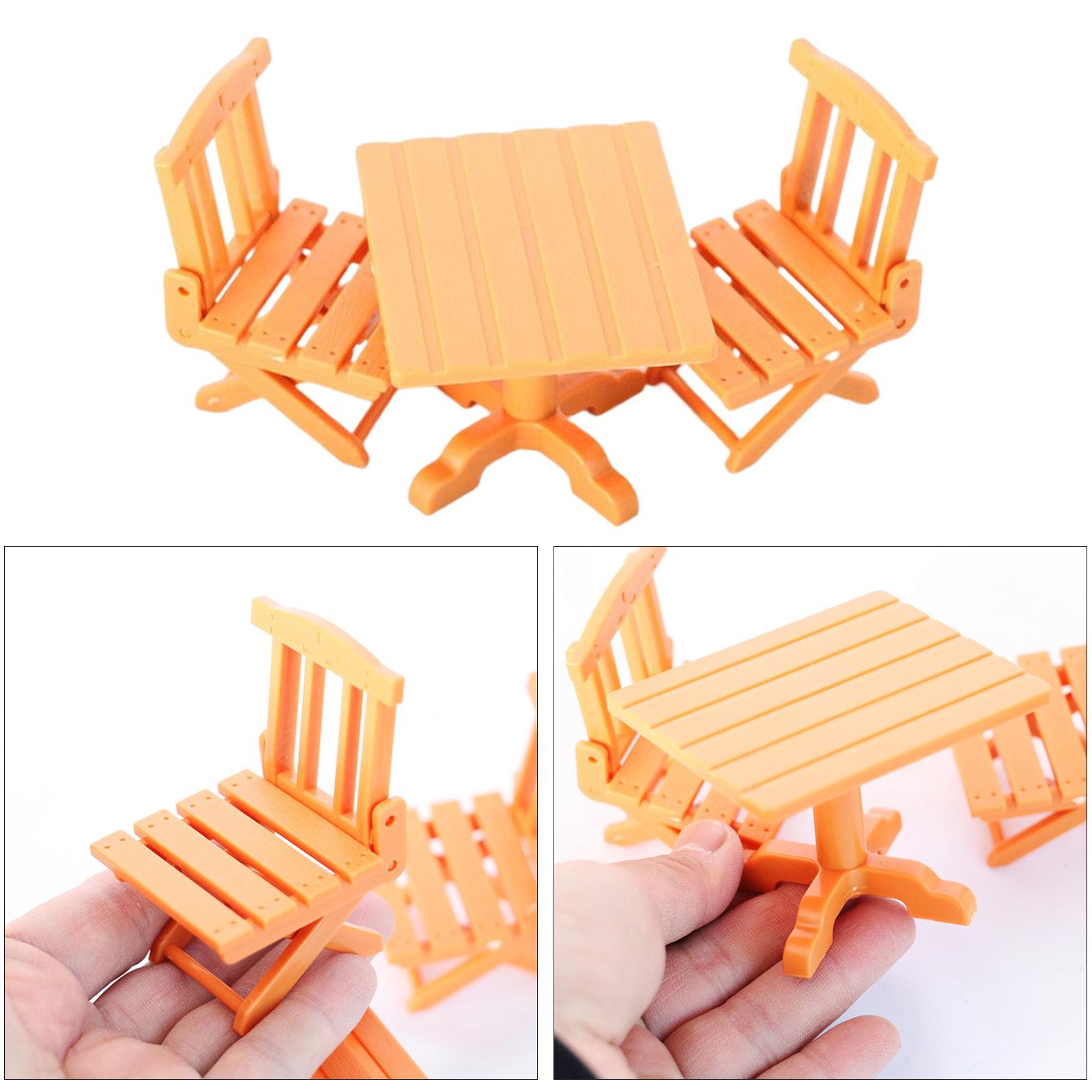 Doll House Furniture Handpainted Dollhouse Table Chairs for Decor