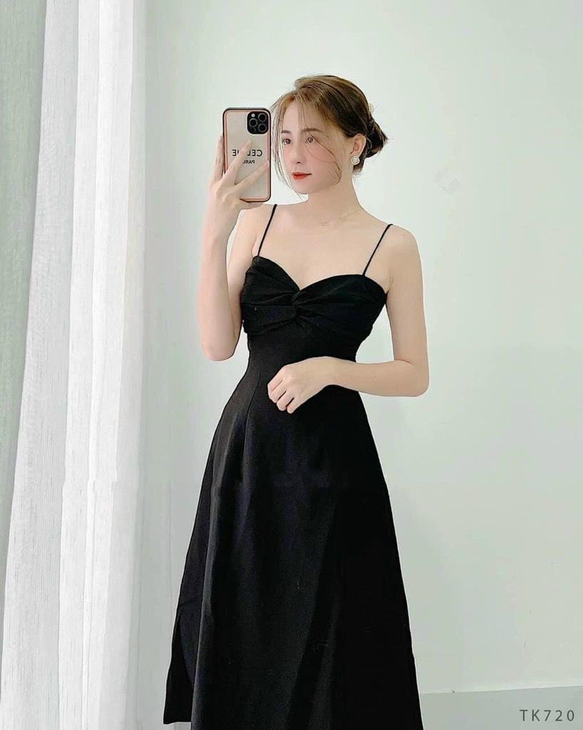 ĐẦM MIDI 2 DÂY XOẮN NGỰC 12178