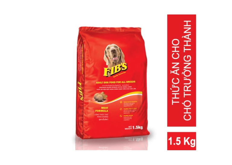 Thức ăn hạt khô cho chó lớn trưởng thành FIB'S bao 20kg gồm 50 gói 400g