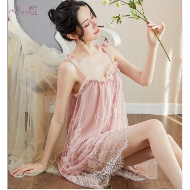 Váy Ngủ Ren Xinh Đẹp Quyến RũChất Đẹp- Có Video Thật- Tặng Kèm Chip Xinh- Sale 50