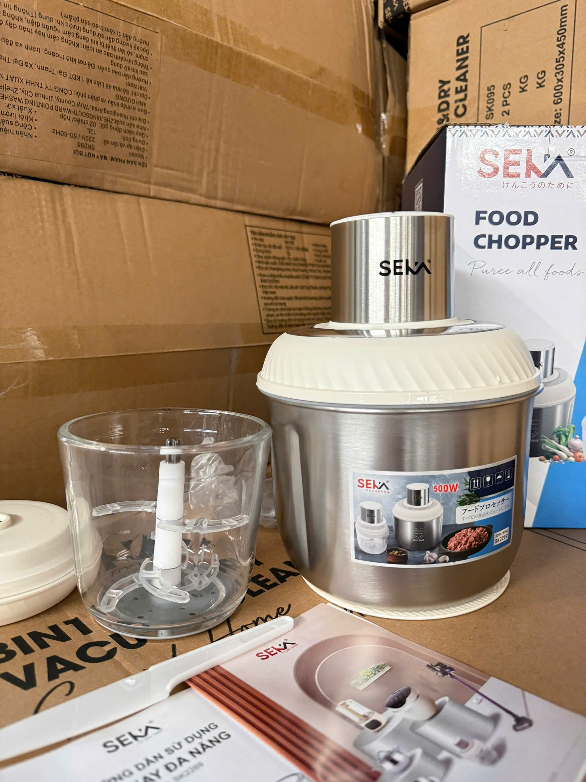 (Phiên Bản Mới) Máy Xay Thịt Đa Năng SEKA SK2289 (SK2287) Cối inox 2L Thủy Tinh 0.6L - Hàng Chính Hãng Bảo Hành 2 Năm