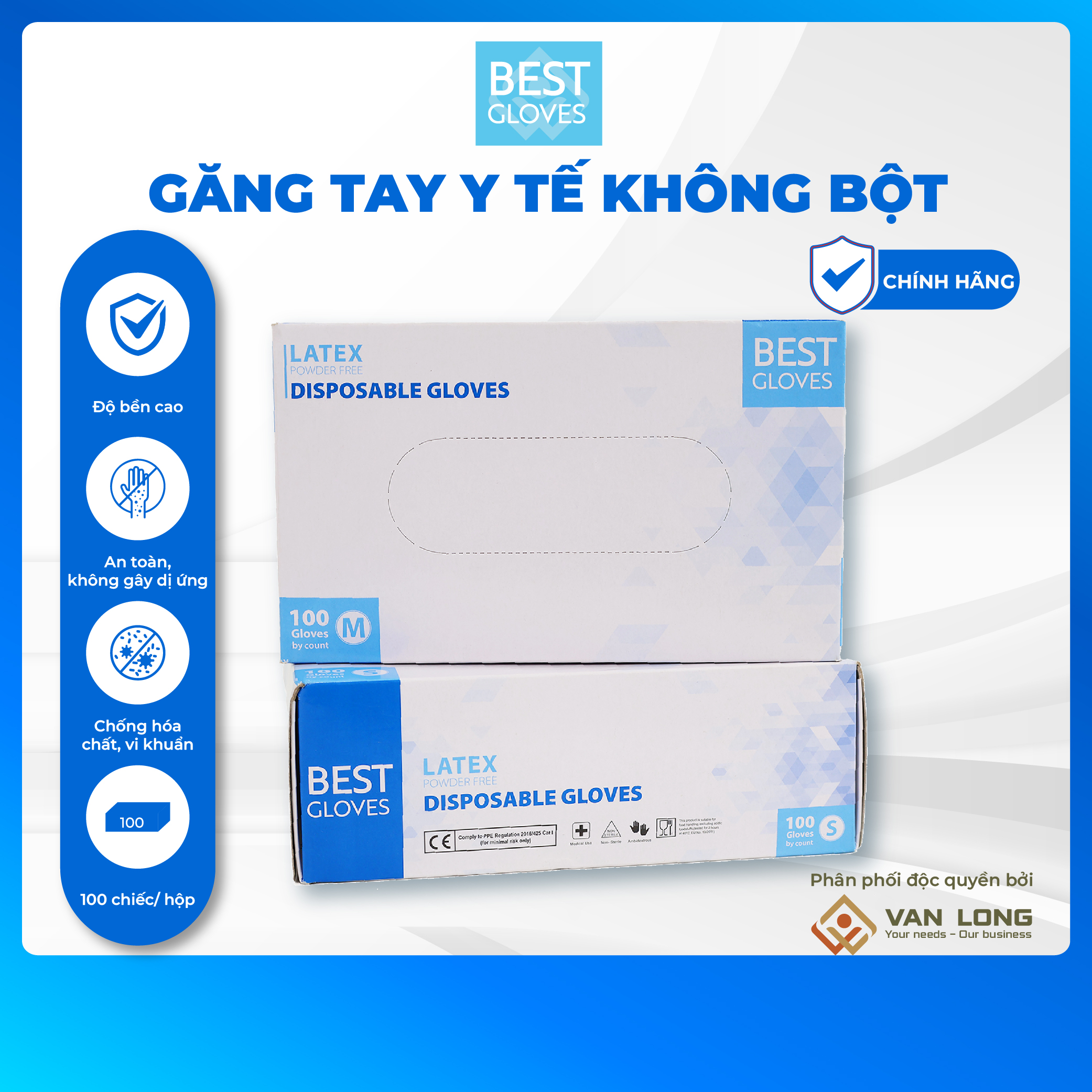 Găng tay y tế không bột Best Gloves (Găng tay thăm khám) Thùng 10 hộp