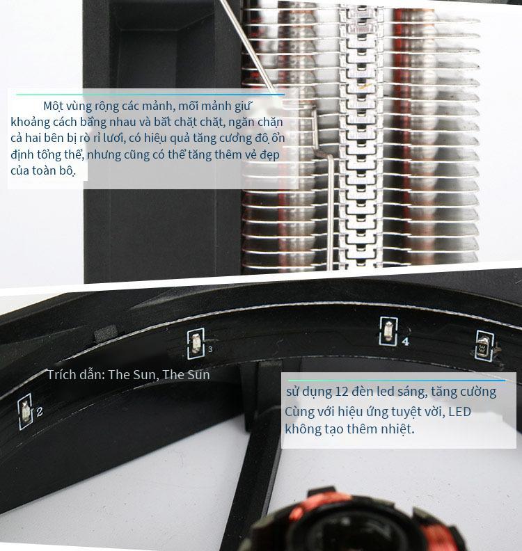 Đặc biệt Wanjiafeng hỗ trợ 12 thế hệ ống dẫn nhiệt CPU tản nhiệt phát quang máy tính để bàn quạt làm mát 1700 làm mát bo mạch chủ