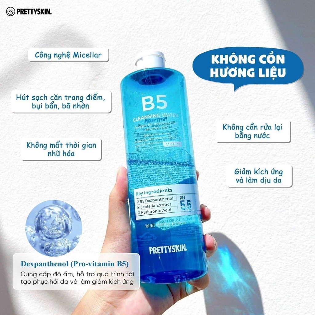 Nước tẩy trang B5 Prettyskin Cleansing Water PrettySkin 500ml 