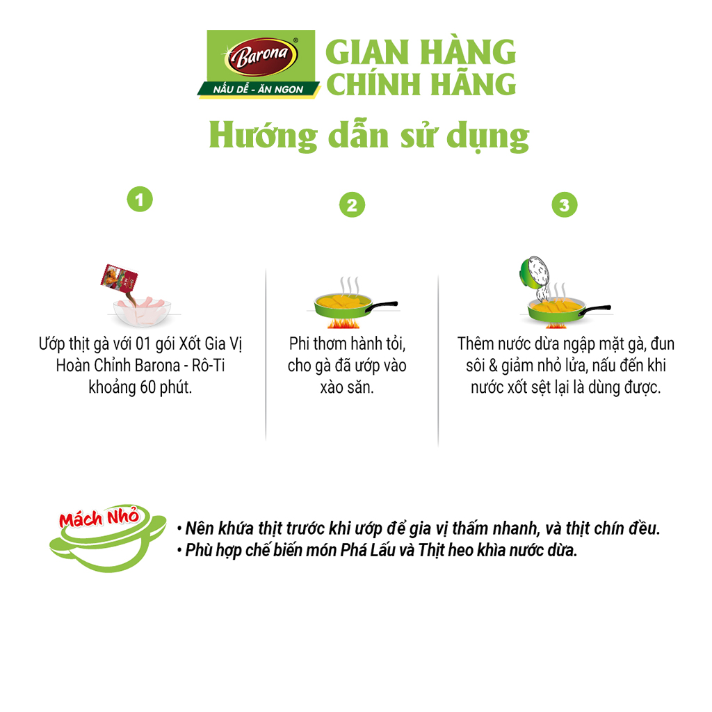 Xốt Gia Vị Hoàn Chỉnh Barona - Rô-Ti 80g