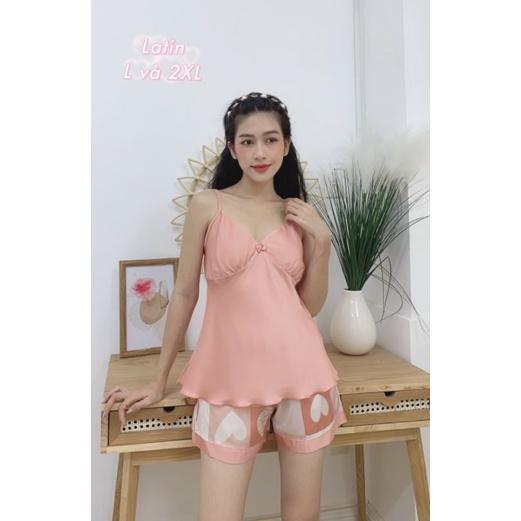 Đồ Bộ Mặc Nhà Đồ Ngủ Lụa Latin Quần Đùi Hàng Có Size 75kgGiảm 10K Đơn 200K