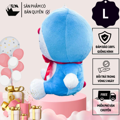 Gấu bông Khổng Lồ, Thú bông Doraemon phiên bản sinh nhật Size L, Gấu bông Doraemon mền mại, Gấu bông lớn cao 52cm - Sản Phẩm Có Bản Quyền, Phân Phối Bởi Teenbox Thú Nhồi Bông Toy
