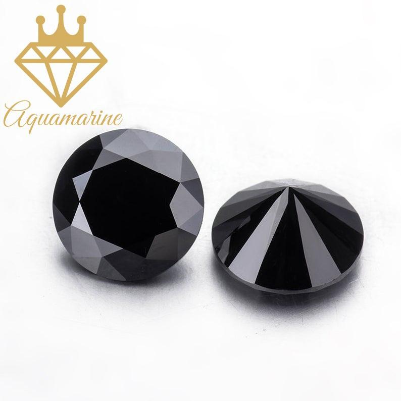 Kim cương nhân tạo Moissanite Round Black (7.2-10ly)