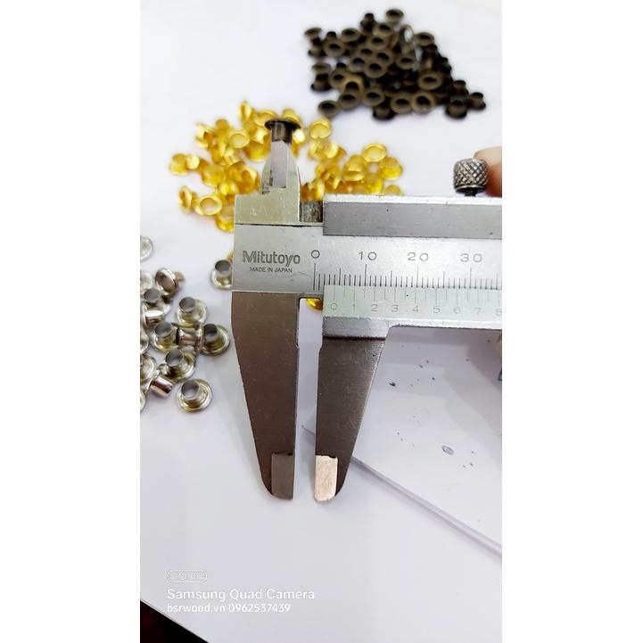 Khoen ore mắt cáo 4mm Bằng Thau không gỉ Màu bạc, vàng, đen, đồng Khuy mắt cáo bấm vải, quần áo, túi xách, đồ da